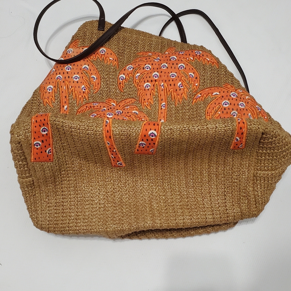 Vera Bradley Rio Rosie Large Straw Tote Bag - Picture 7 of 12